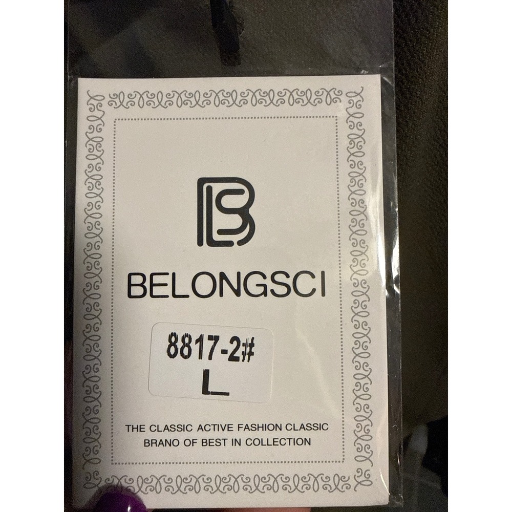 Belongsci Olive Green V-Neck Bell Sleeve Shift Dress 8817-2# Large - Picture 4 of 4